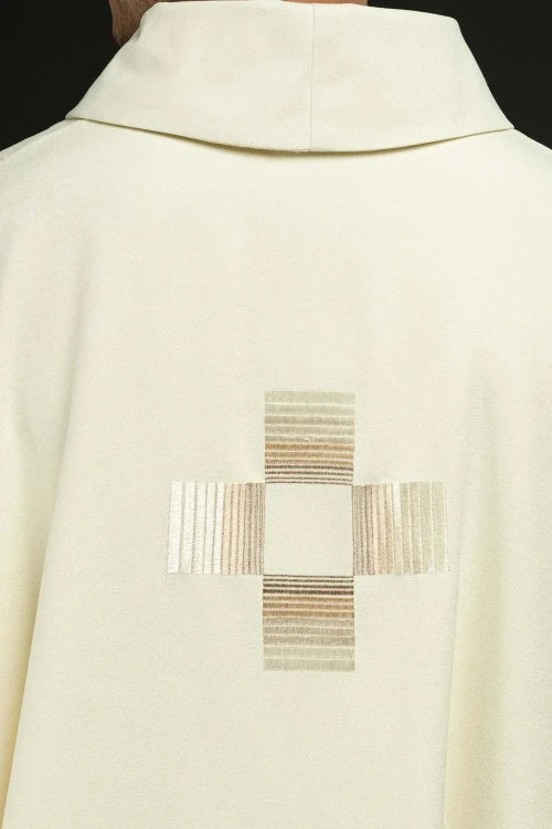 Ecru Chasuble with embroidered crosses – Variant III — side view