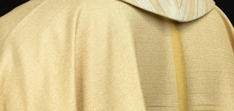 Ecru Chasuble with printed cross motif – Variant II — back view