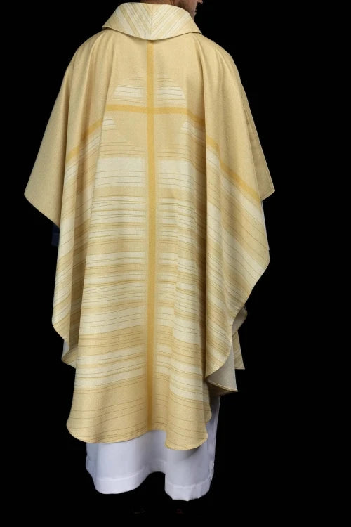 Ecru Chasuble with printed cross motif – Variant II — side view