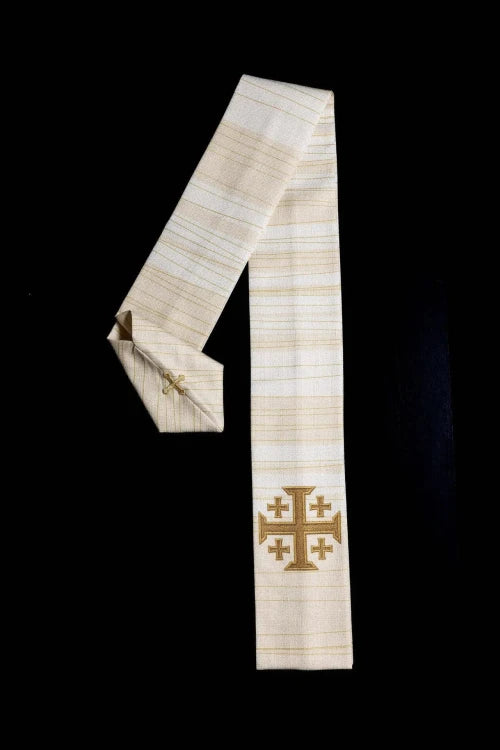 Ecru Chasuble with printed Jerusalem cross — additional view