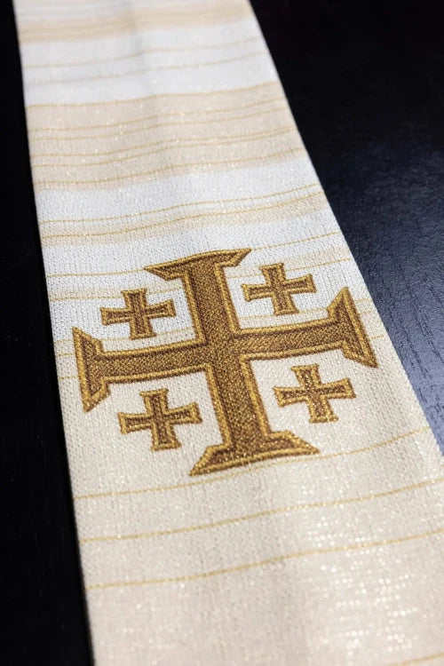 Ecru Chasuble with printed Jerusalem cross — gallery view 11