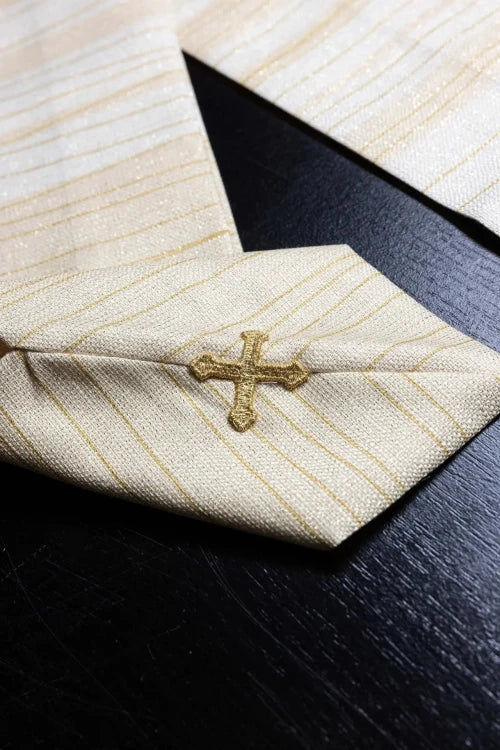 Ecru Chasuble with printed Jerusalem cross — gallery view 12