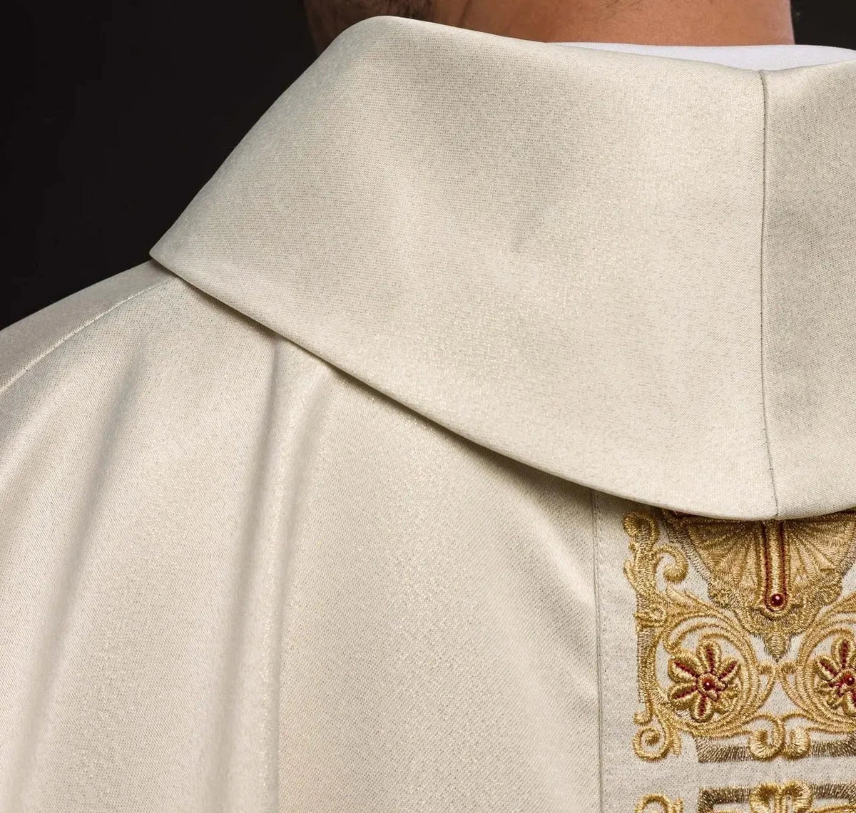 Gold Embroidered Chasuble with Decorative Stones – decorative detail