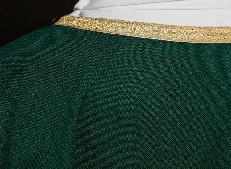 Green Chasuble with embroidered IHS monogram – Variant II — side view