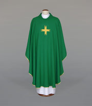 Green Chasuble with liturgical embroidery – Variant IV — front view