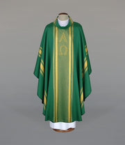 Green Chasuble with liturgical embroidery – Variant VI — front view