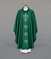 Green Chasuble with liturgical embroidery – Variant VIII — front view