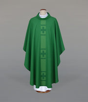 Green Chasuble with modern liturgical embroidery – Variant VIII — front view