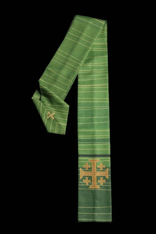 Green Chasuble with printed Jerusalem cross — gallery view 11