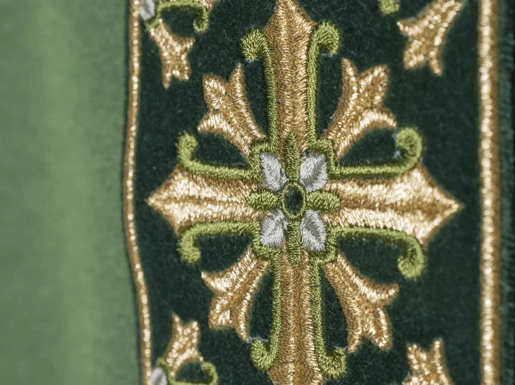 Green Chasuble with shimmering green embroidery — additional view