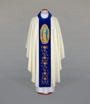 Our Lady of Guadalupe Chasuble with Embroidered Velvet Panel