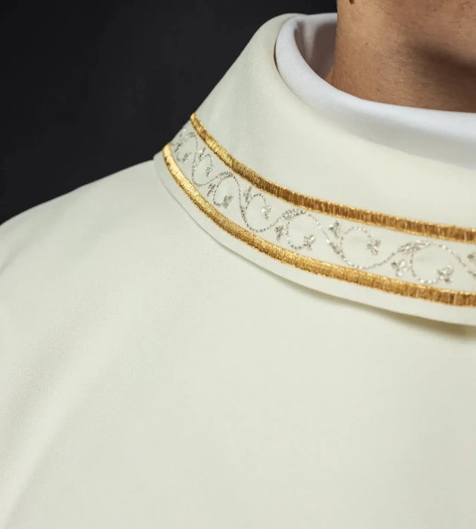 Ecru Chasuble with embroidered Lamb of God – Variant II — back view