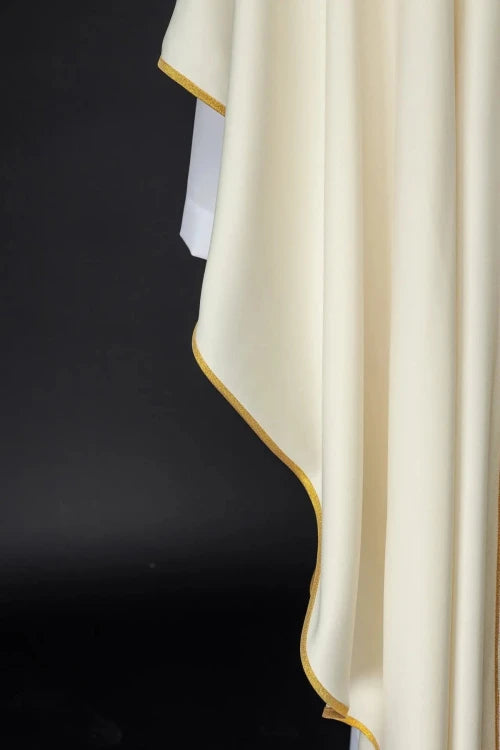 Ecru Chasuble with image of Our Lady of Guadalupe — side view