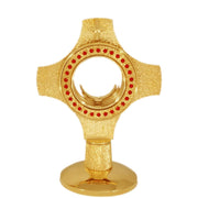 Ostensorio — Croce compatta con pietre rosse, 29 cm