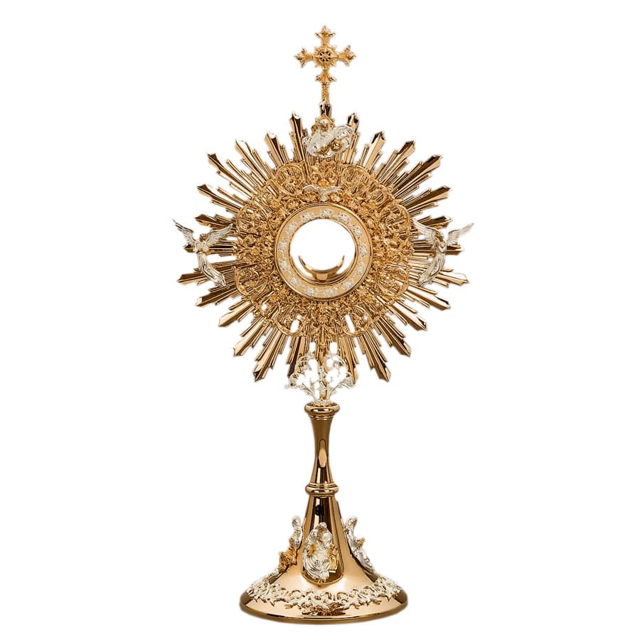 Monstranz — Evangelisten am Fuß, 78 cm