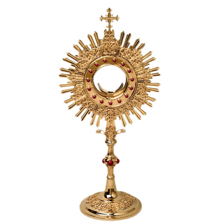 Monstranz — Rote Akzente an Rahmen und Nodus, 53 cm