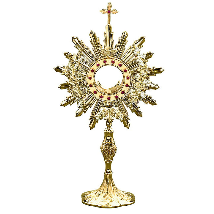 Ostensorio — Spighe e pietre rosse, 58 cm