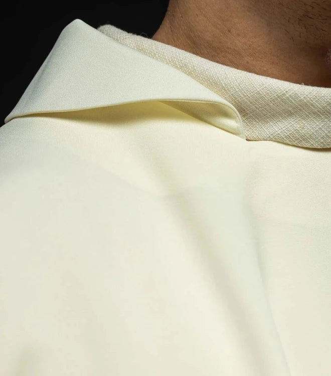Ecru Chasuble with Marian embroidery and wide collar — close-up detail