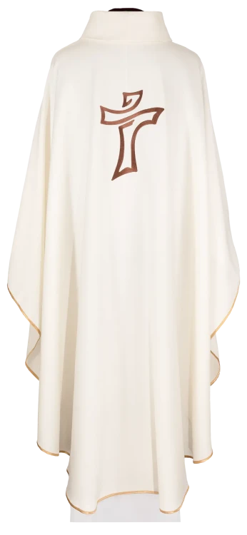Ecru Chasuble with image of the Divine Mercy — full view