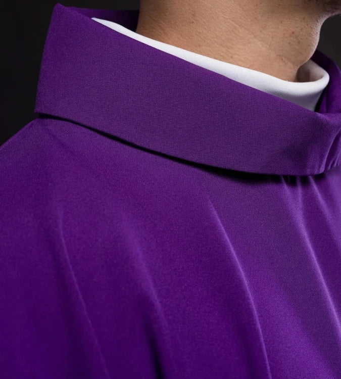 Purple Chasuble with Alpha and Omega embroidery - gallery view 6