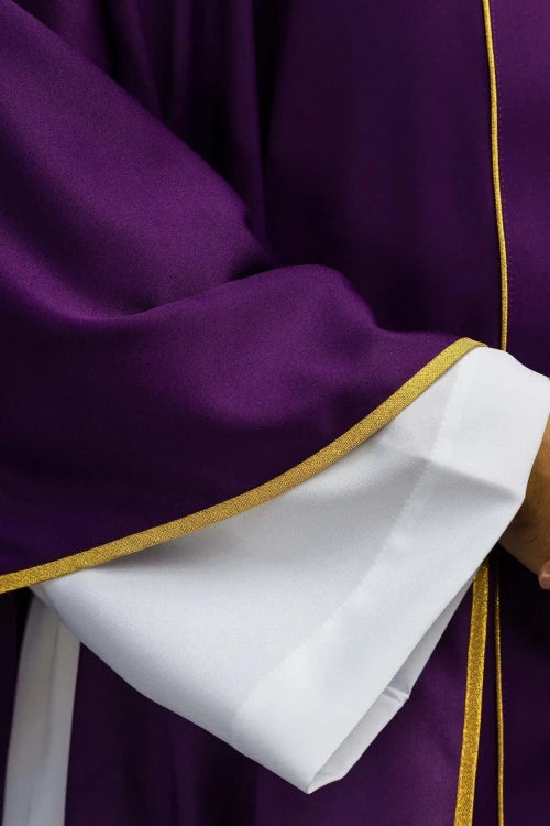 Purple Chasuble with cross and wheat embroidery - Variant II - gallery view 4