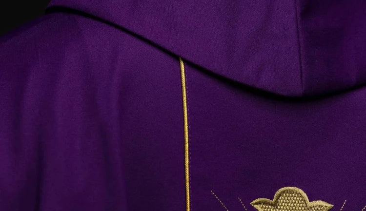 Purple Chasuble with cross and wheat embroidery - Variant II - gallery view 5