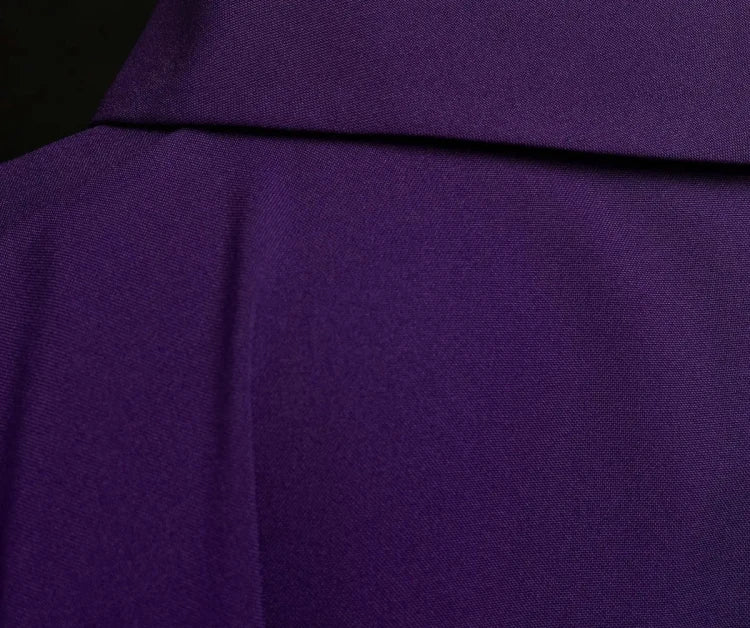 Purple Chasuble with cross embroidery and gold edging - gallery view 5