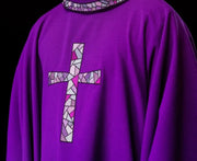 Purple Chasuble with cross mosaic - gallery view 1