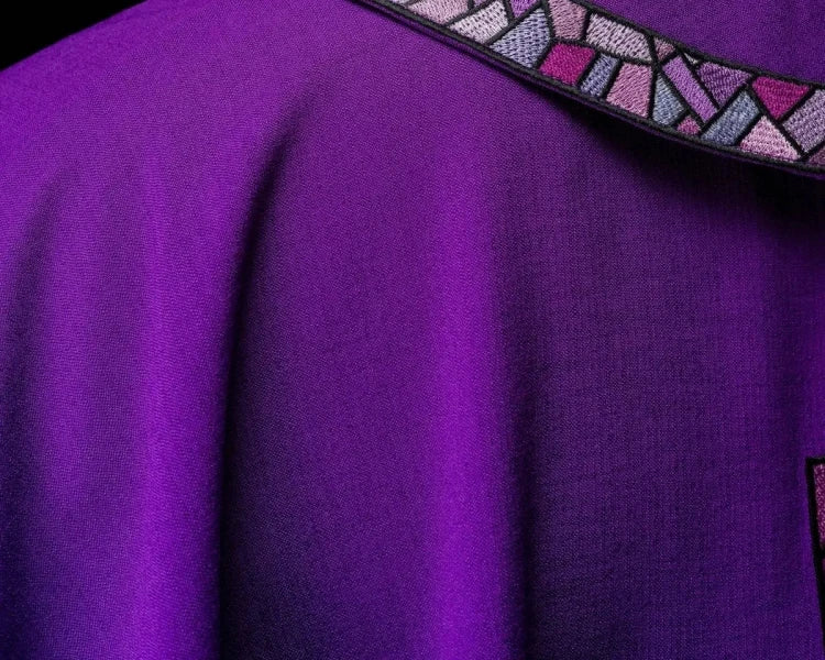 Purple Chasuble with cross mosaic - gallery view 4