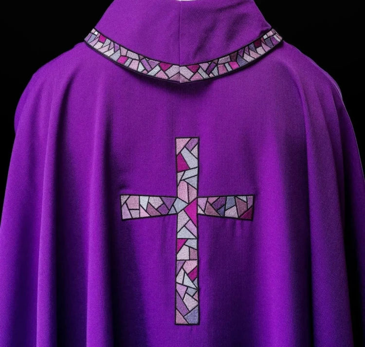 Purple Chasuble with cross mosaic - gallery view 5