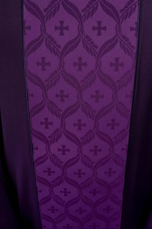 Purple Chasuble with cross motif on a jacquard band - Variant I - gallery view 3