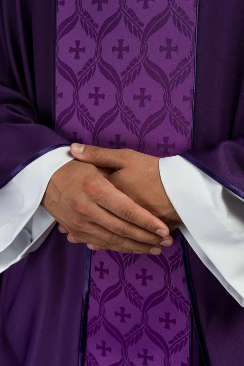 Purple Chasuble with cross motif on a jacquard band - Variant I - gallery view 4