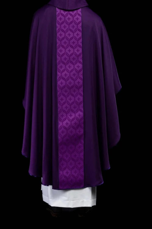 Purple Chasuble with cross motif on a jacquard band - Variant I - gallery view 8
