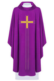 Purple Chasuble with embroidered cross symbol - Variant II - gallery view 1
