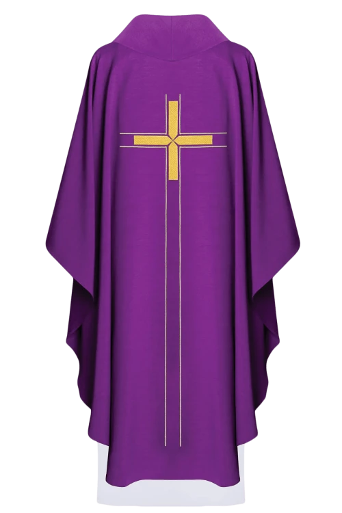 Purple Chasuble with embroidered cross symbol - Variant II - gallery view 2