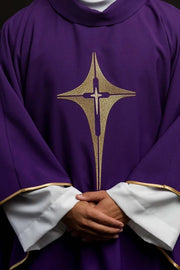 Purple Chasuble with embroidered cross symbol - Variant III - gallery view 1