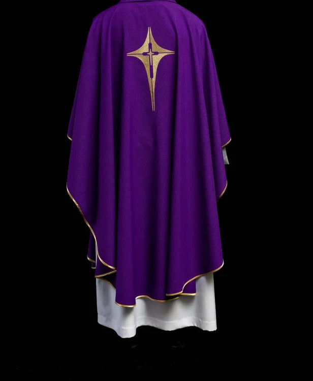 Purple Chasuble with embroidered cross symbol - Variant III - gallery view 7