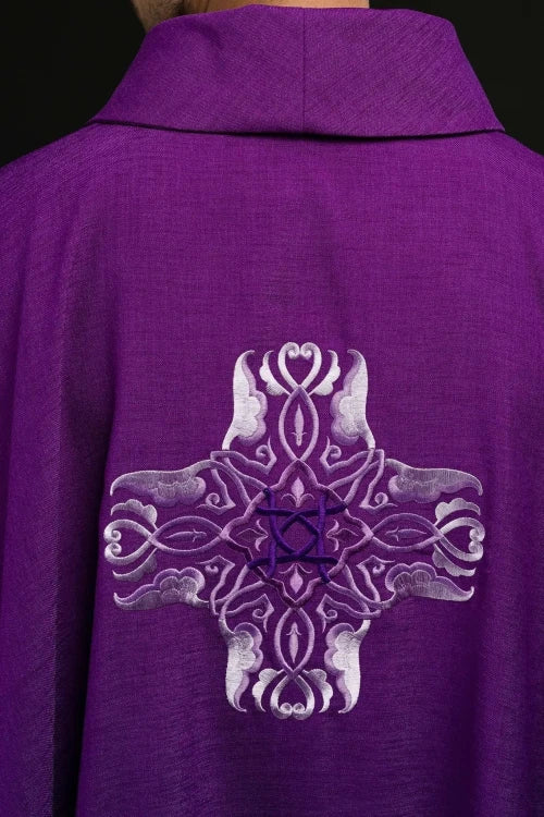 Purple Chasuble with embroidered cross - Variant II - gallery view 6