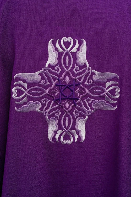 Purple Chasuble with embroidered cross - Variant II - gallery view 7