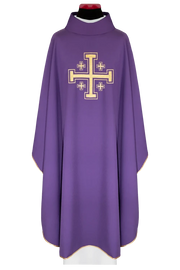 Purple Chasuble with embroidered cross - Variant III - gallery view 1
