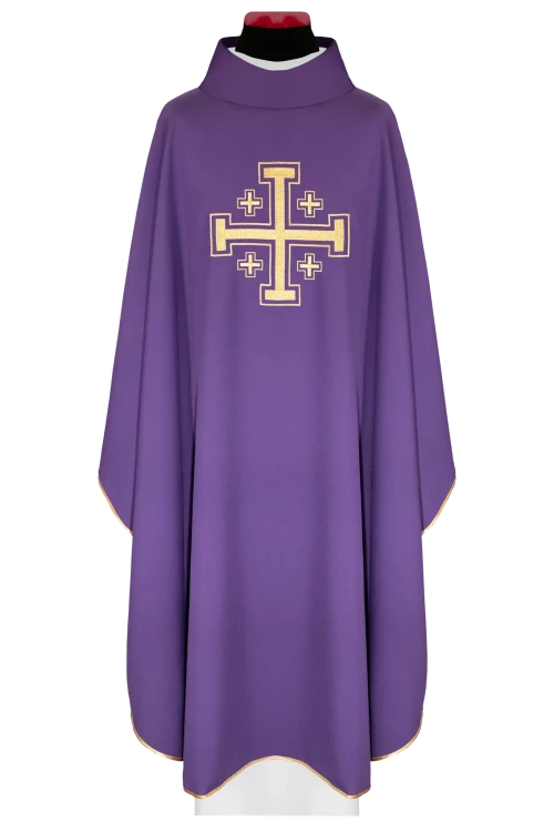 Purple Chasuble with embroidered cross - Variant III - gallery view 1