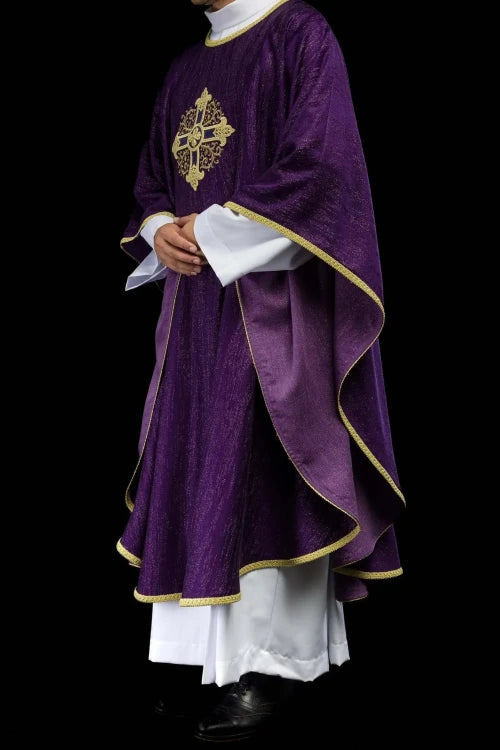 Purple Chasuble with embroidered cross - Variant IV - gallery view 9