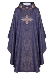 Purple Chasuble with embroidered cross - Variant V - gallery view 1