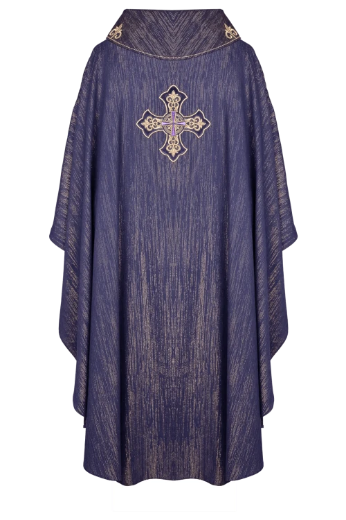 Purple Chasuble with embroidered cross - Variant V - gallery view 2
