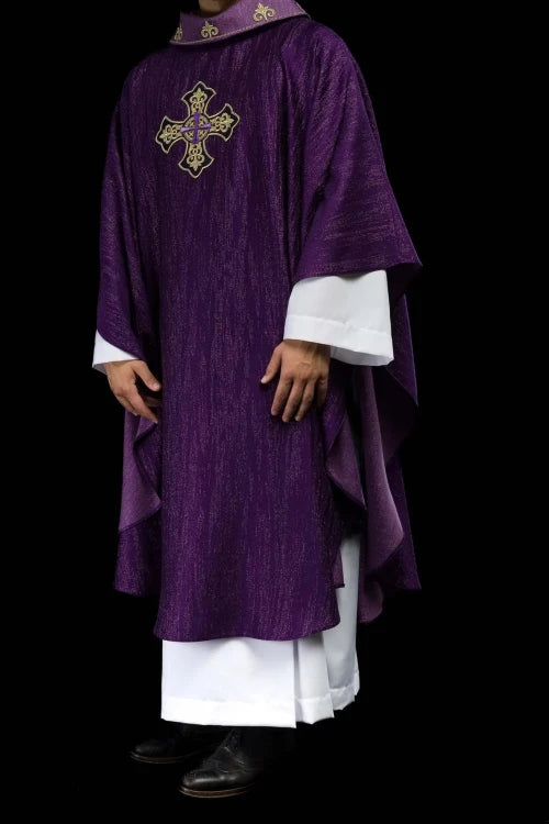 Purple Chasuble with embroidered cross - Variant V - gallery view 4
