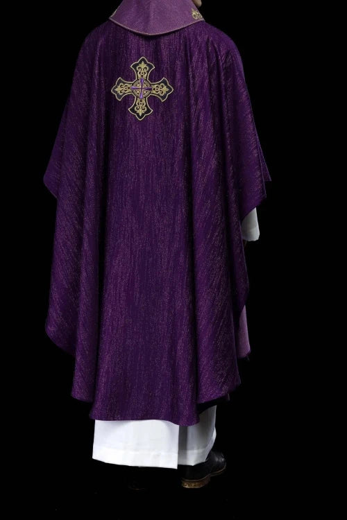 Purple Chasuble with embroidered cross - Variant V - gallery view 5