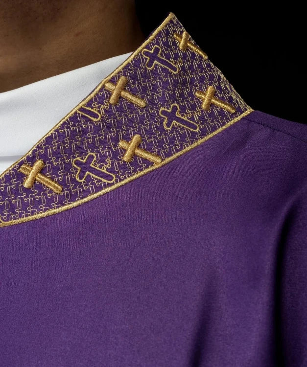 Purple Chasuble with embroidered cross - Variant VI - gallery view 3