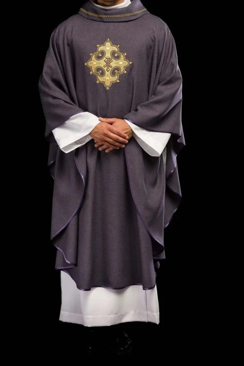 Purple Chasuble with embroidered cross - Variant VII - gallery view 9