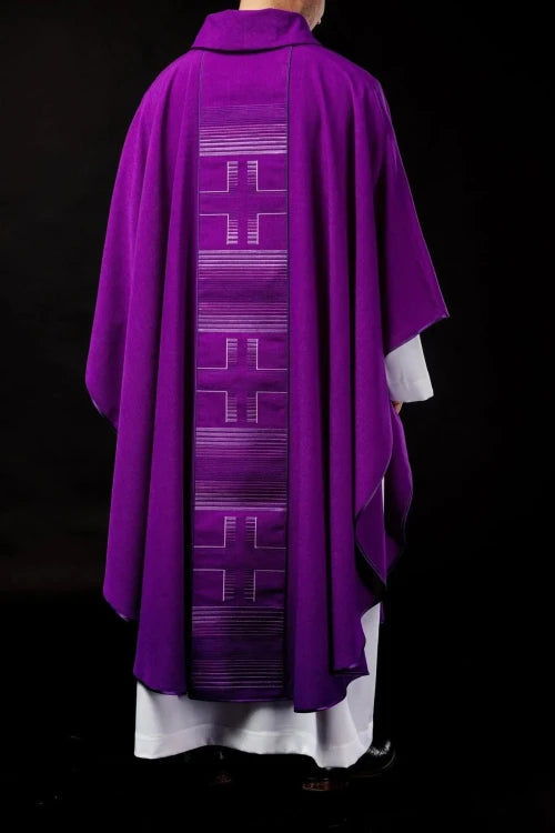 Purple Chasuble with embroidered crosses - Variant II - gallery view 6