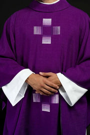 Purple Chasuble with embroidered crosses - Variant III - gallery view 1